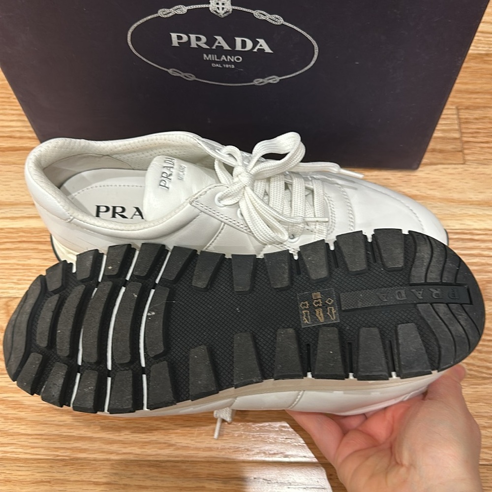 Prada calzature Donna white sneakers size 41 USA 10 - Picture 4 of 9